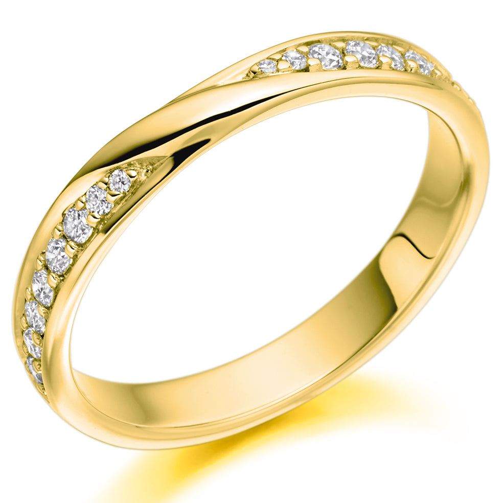 Minera - 0.25ct Diamond Wedding Ring - Grain Set Shaped to Fit