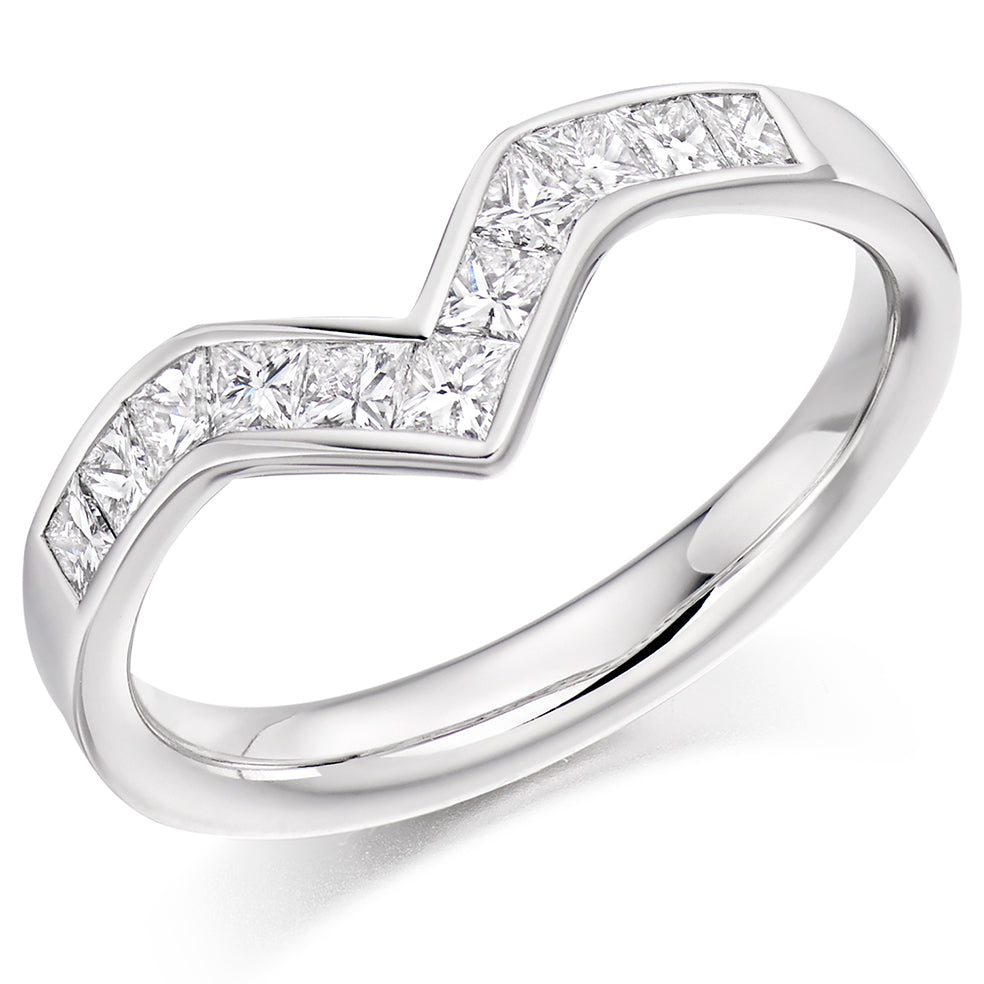Marisa - 0.85ct Diamond Wedding Ring - Wishbone Shaped to Fit