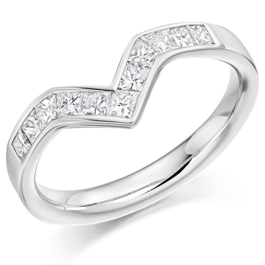 Marisa - 0.85ct Diamond Wedding Ring - Wishbone Shaped to Fit
