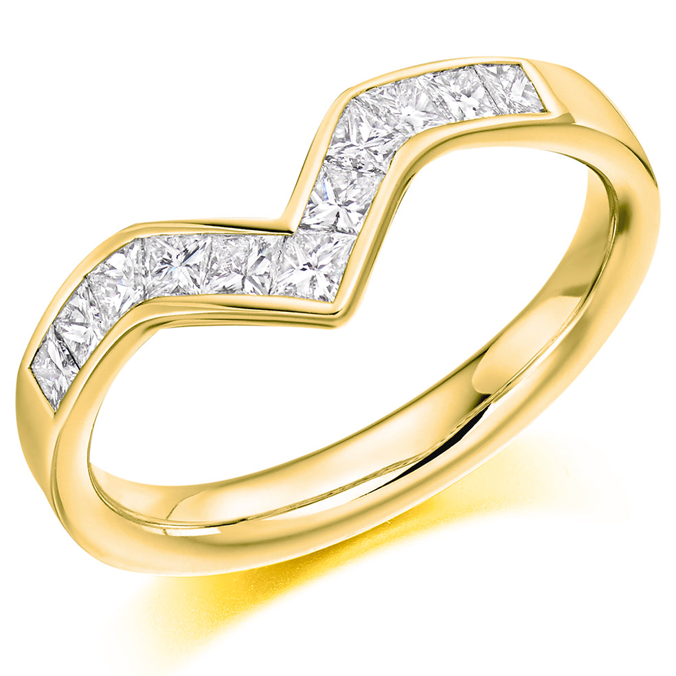 Marisa - 0.85ct Diamond Wedding Ring - Wishbone Shaped to Fit