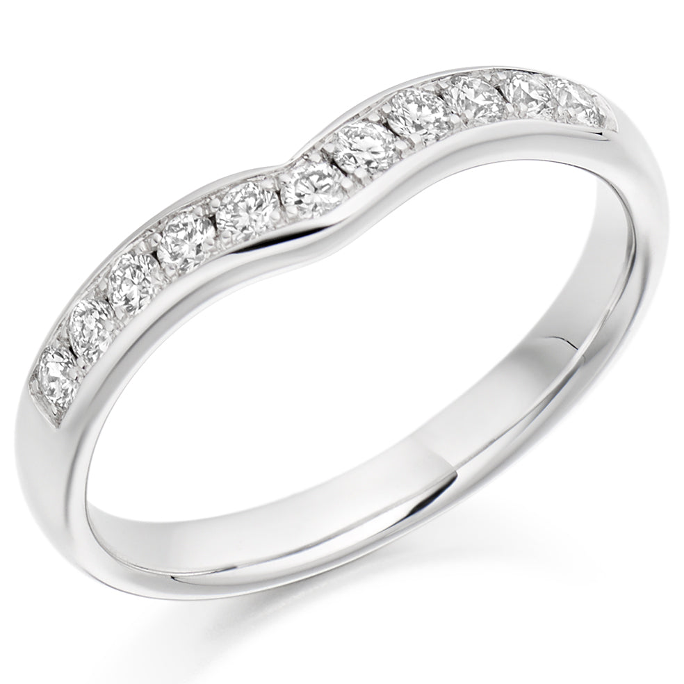 Nina - 0.25ct Diamond Wedding Ring - Grain Set Shaped to Fit