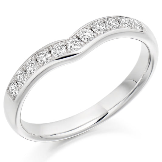 Nina - 0.25ct Diamond Wedding Ring - Grain Set Shaped to Fit