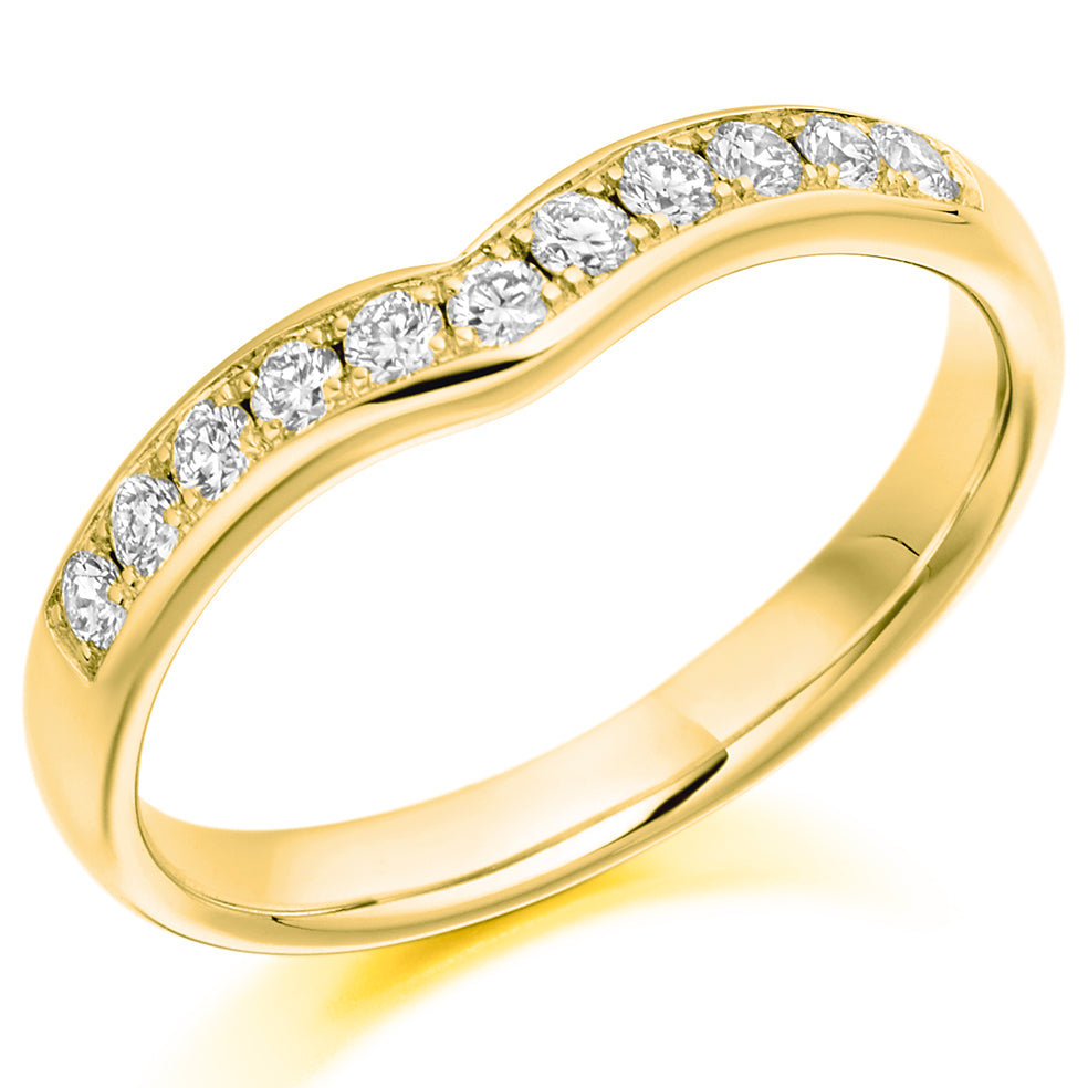 Nina - 0.25ct Diamond Wedding Ring - Grain Set Shaped to Fit