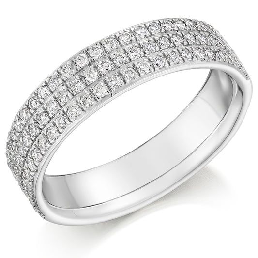 Preston - 0.50ct Diamond Wedding Ring - Grain Set Triple Row