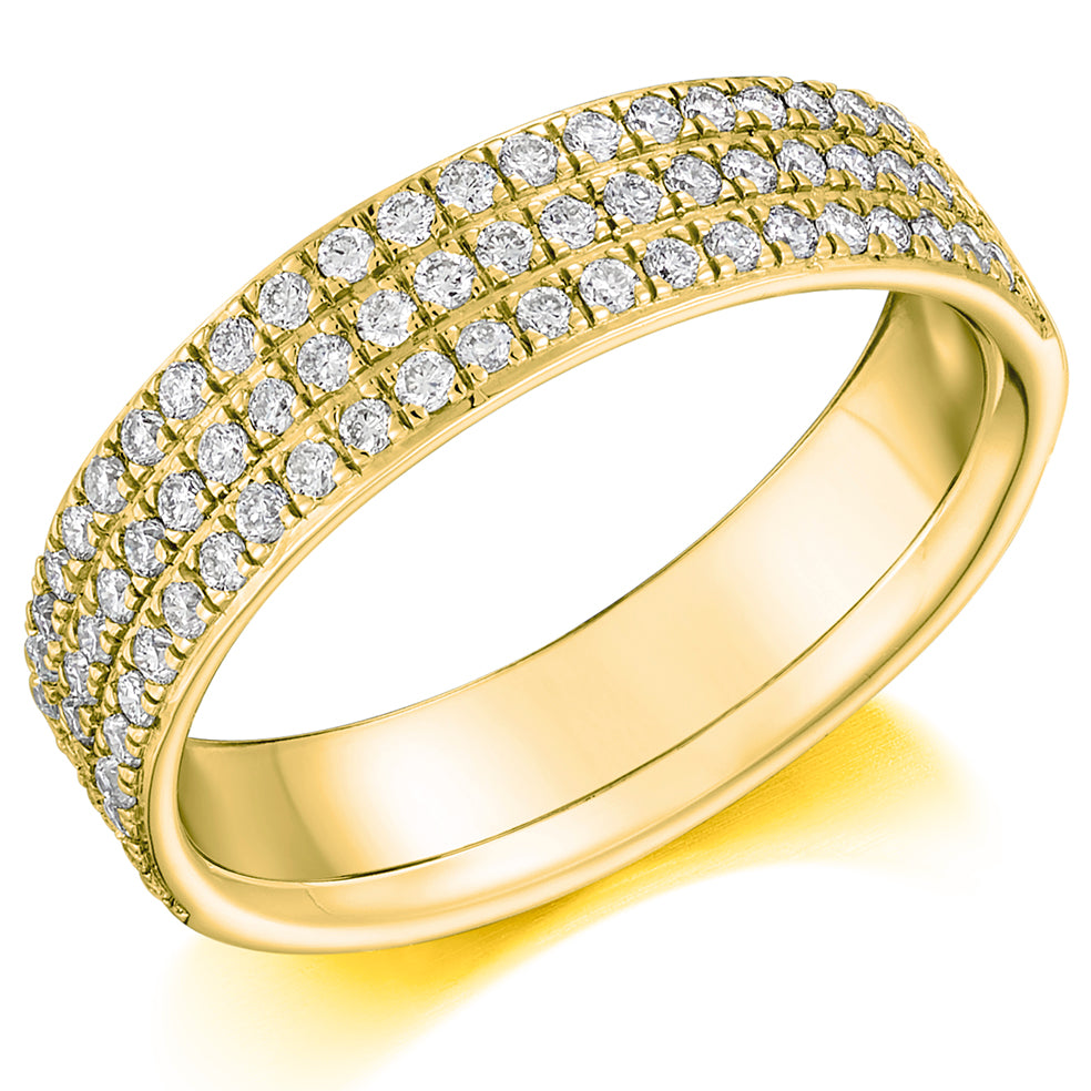 Preston - 0.50ct Diamond Wedding Ring - Grain Set Triple Row