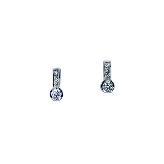 Tiago Bespoke | 9ct White Gold 0.7Diamond Bar Stud Earrings £850.00