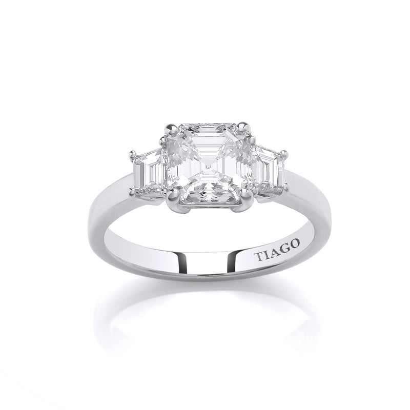 1.71ct Asscher Diamond 0.44ct Trapezoid Platinum Ring £25,000