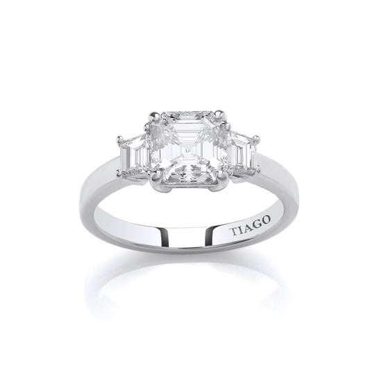 1.71ct Asscher Diamond 0.44ct Trapezoid Platinum Ring £25,000