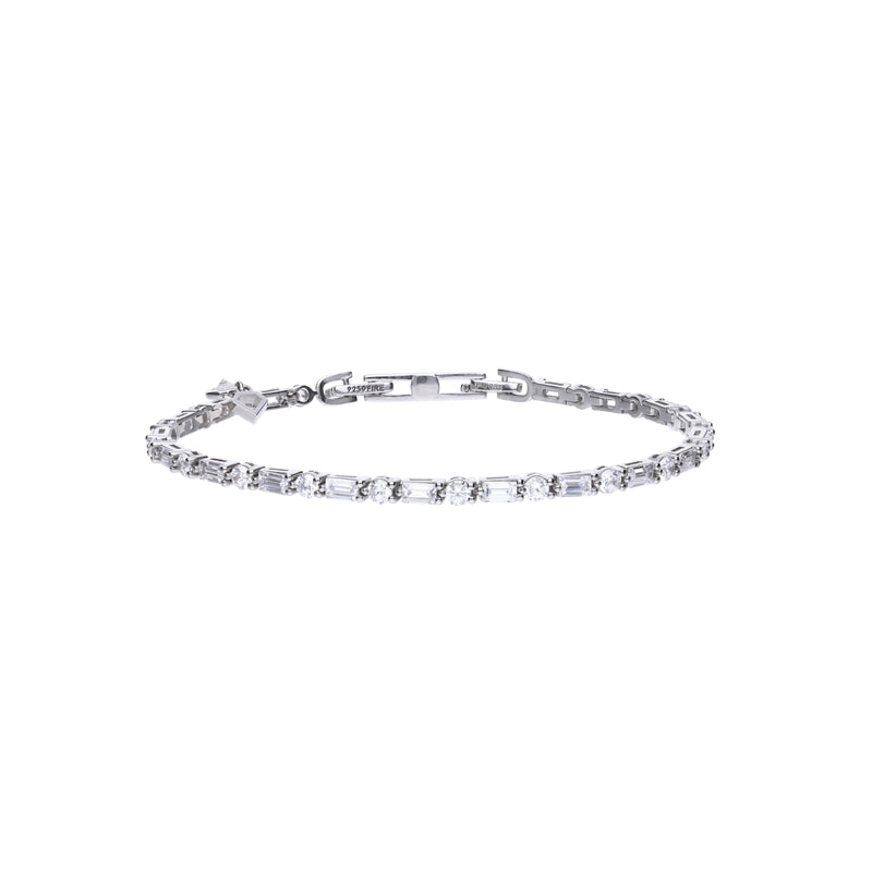 Silver Baguette & Round Cubic Zirconia Bracelet £210.00
