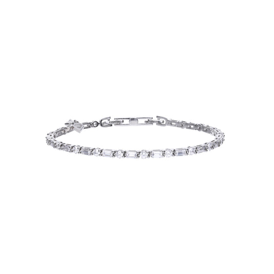 Silver Baguette & Round Cubic Zirconia Bracelet £210.00