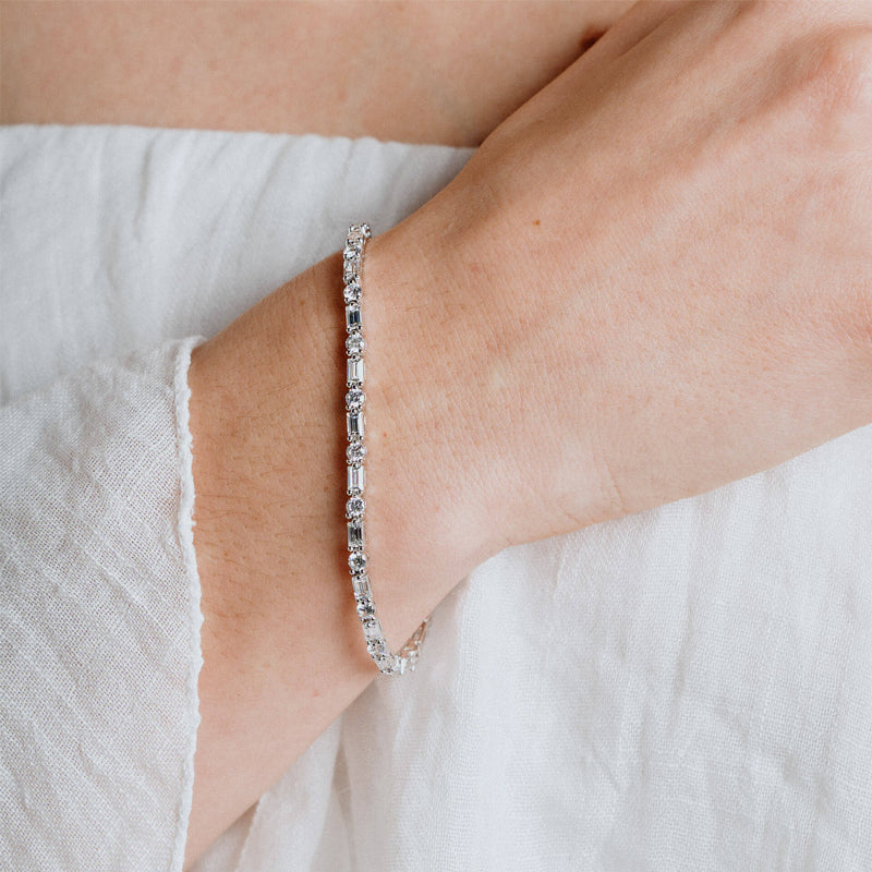 Silver Baguette & Round Cubic Zirconia Bracelet £210.00