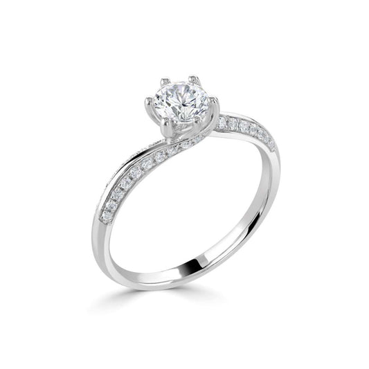 0.35ct Lab Grown IGI Certified Twist 18ct WG Engagement Ring £1860.00