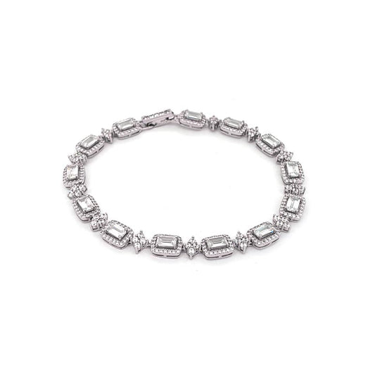 Silver & CZ Emerald Cut HALO Bracelet £165.00