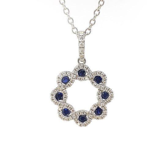 18ct Sapphire & Diamond Wreath Necklace £1590.00