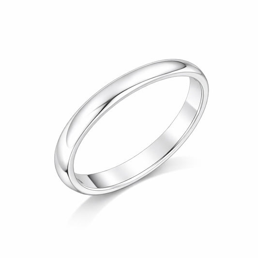Court - 3mm Plain Polished Rounded Court Wedding Ring