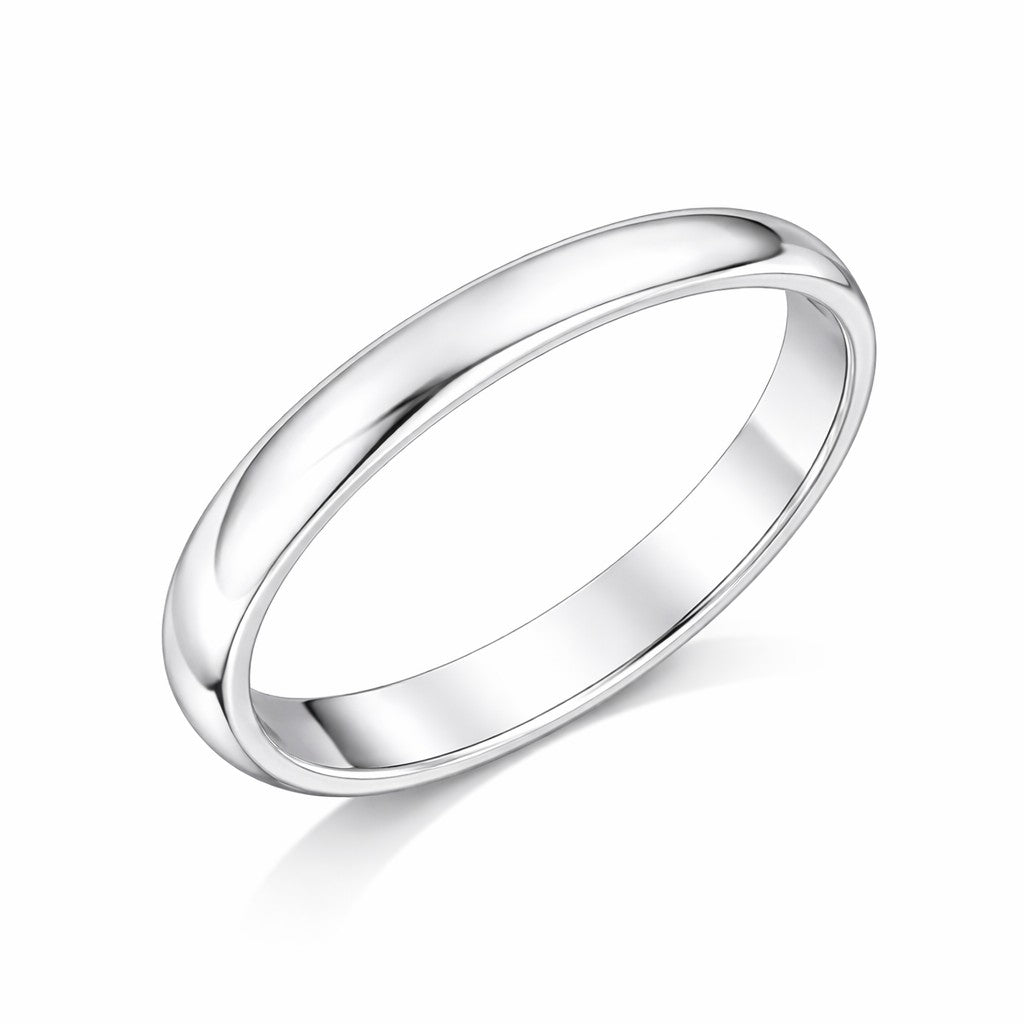 Court - 4mm Plain Polished Rounded Court Wedding Ring