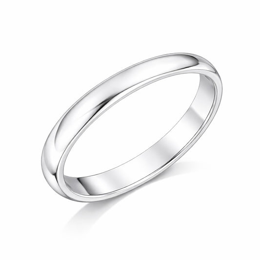 Court - 4mm Plain Polished Rounded Court Wedding Ring