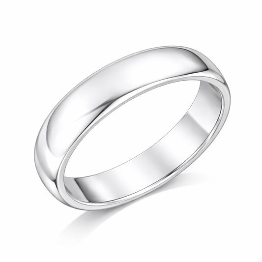 Court - 8mm Plain Polished Rounded Court Wedding Ring