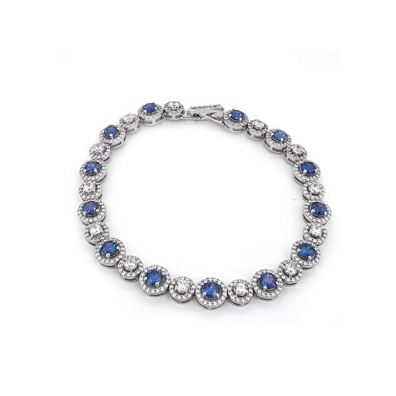 Silver Tanzanite & Cubic Zirconia Halo Bracelet £90.00