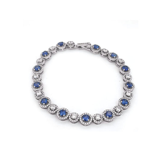 Silver Tanzanite & Cubic Zirconia Halo Bracelet £90.00