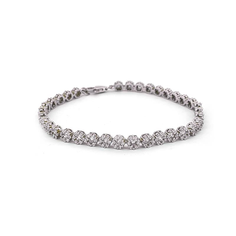 Silver Cubic Zirconia Flower Bracelet £115.00