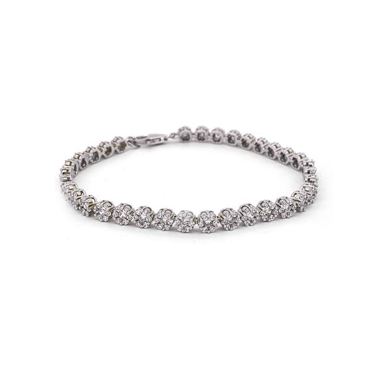 Silver Cubic Zirconia Flower Bracelet £115.00