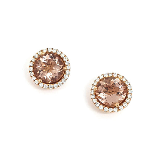 18ct Red Gold Diamond and Morganite £2080.00
