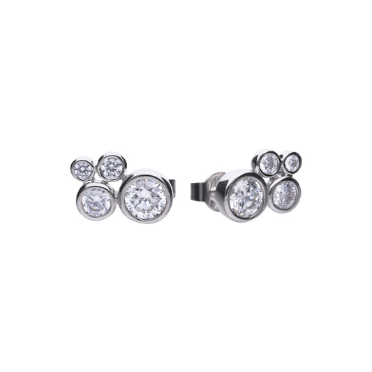 Silver Bubble Cubic Zirconia Stud Earrings £95.00