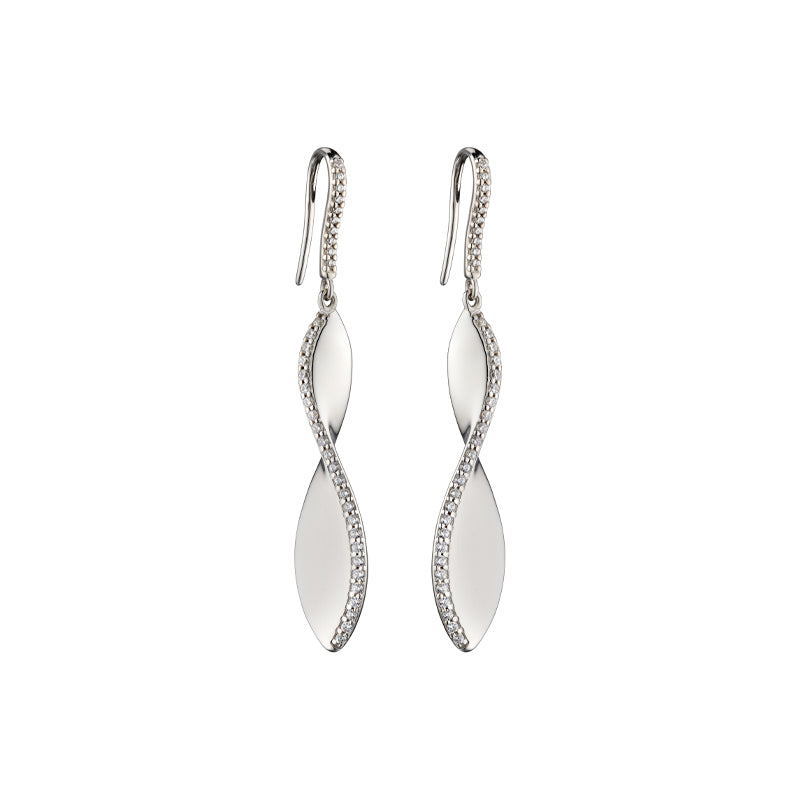 Silver Cubic Zirconia Twist Earrings £115.00