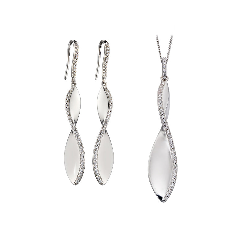 Silver Cubic Zirconia Twist Earrings £115.00