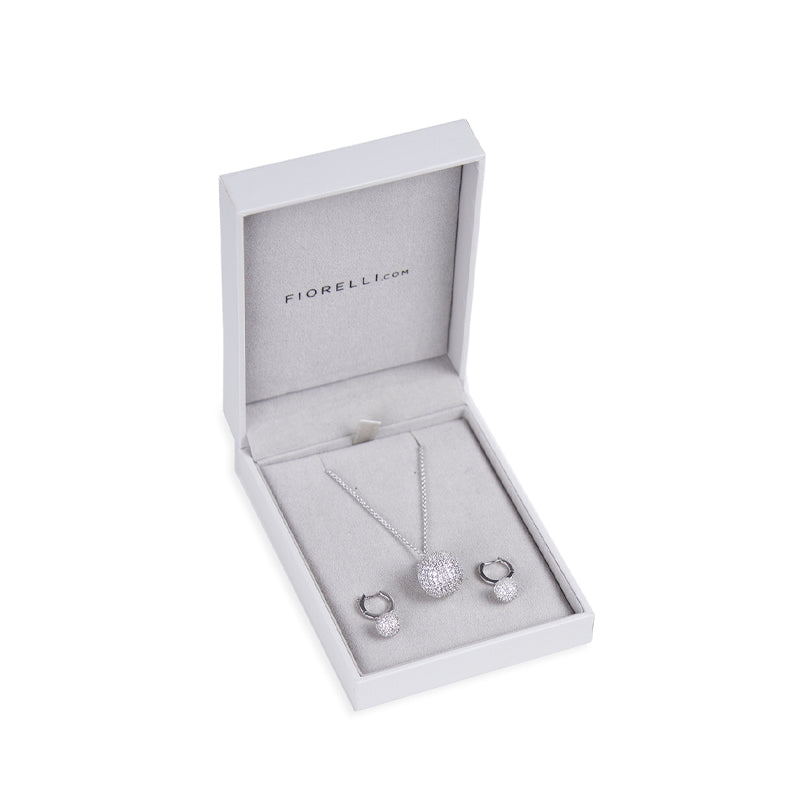 Silver Pavé Ball Necklace £130.00