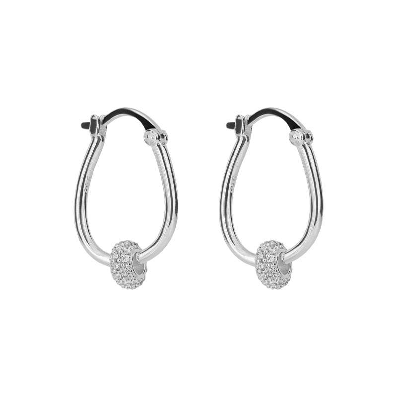 Silver Cubic Zirconia Pave Doughnut Hoop Earrings £90.00