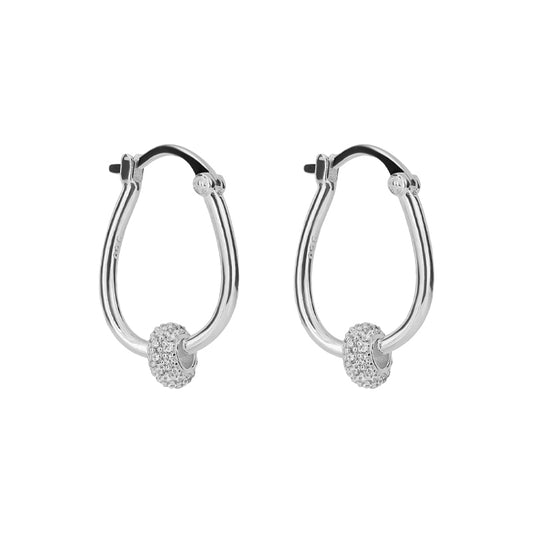 Silver Cubic Zirconia Pave Doughnut Hoop Earrings £90.00