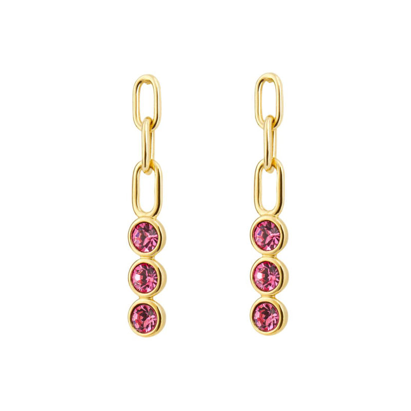 Silver with Gold Plating Earrings featuring Pink Crystals £80.00