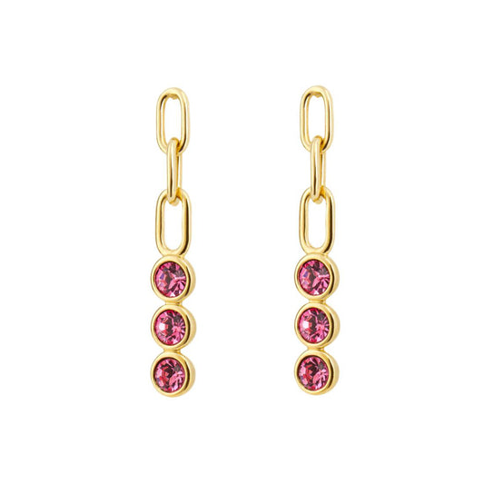 Silver with Gold Plating Earrings featuring Pink Crystals £80.00