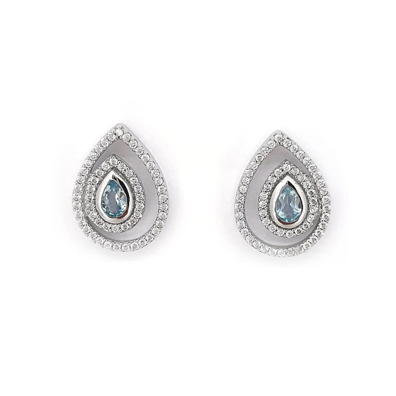 925 Silver Blue & White Cubic Zirconia Studs £66.00