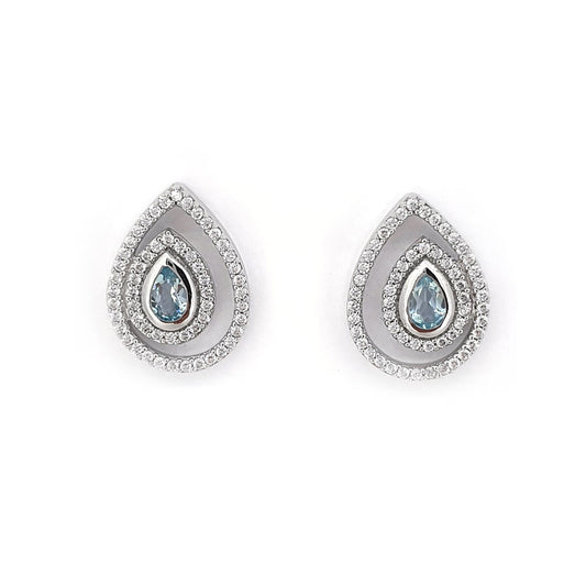 925 Silver Blue & White Cubic Zirconia Studs £66.00