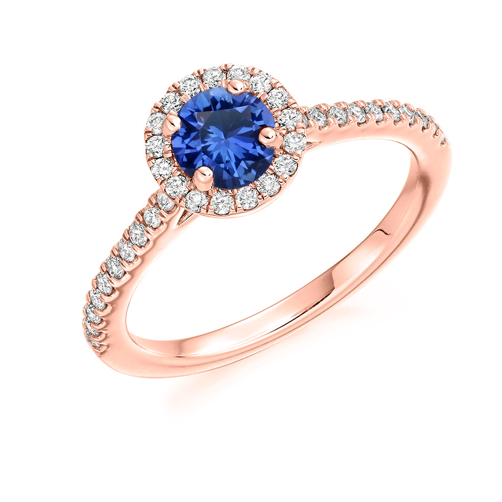 Sapphire Halo Style Cluster