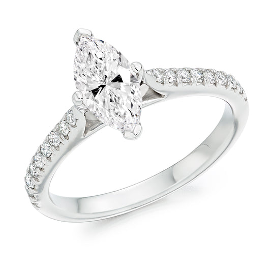 Marquise Four Claw Solitaire 2