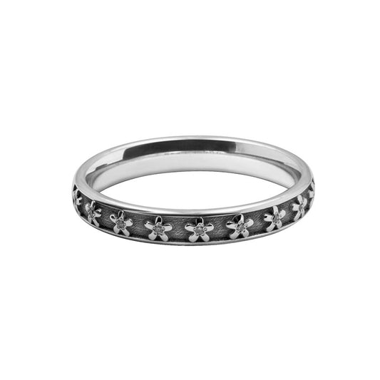 Ladies Patterned Laser Cut Diamond Set Band 1