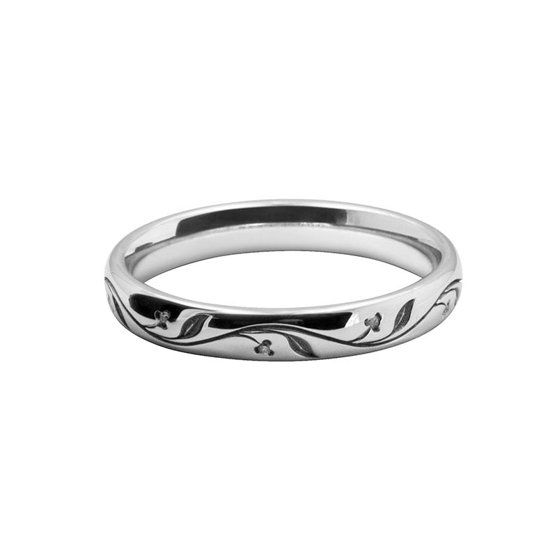 Ladies Patterned Laser Cut Diamond Set Band 2