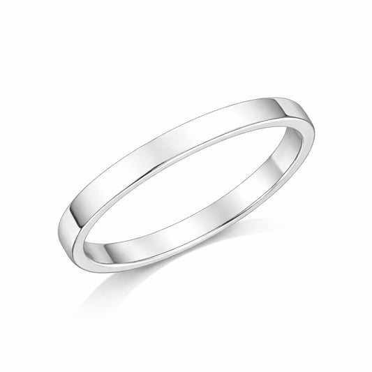 Flat Court - 3mm Plain Polished Flat Court Wedding Ring