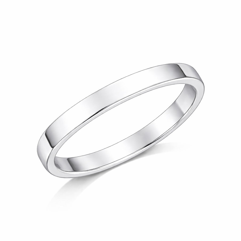 Flat Court - 4mm Plain Polished Flat Court Wedding Ring