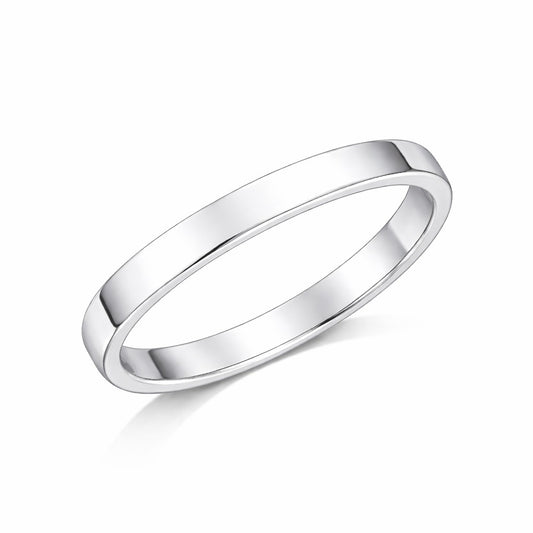 Flat Court - 4mm Plain Polished Flat Court Wedding Ring
