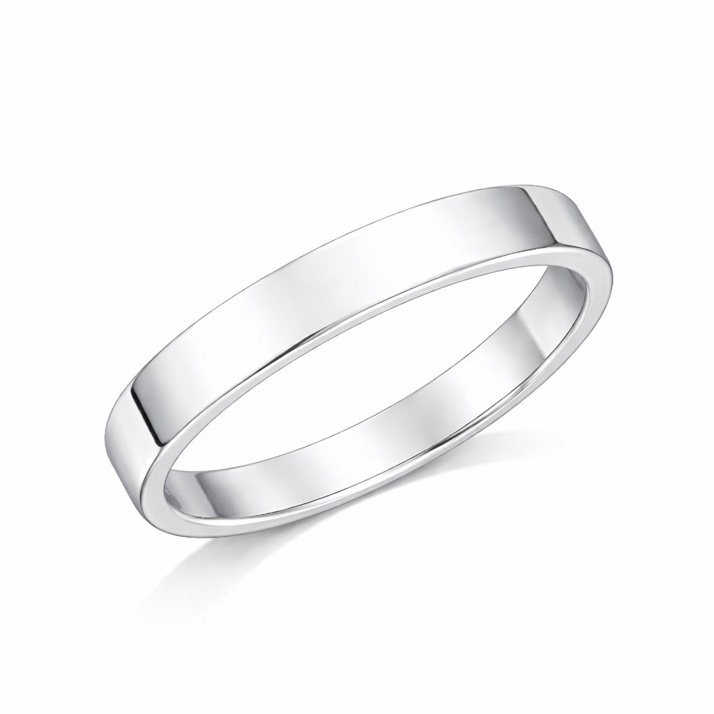 Flat Court - 5mm Plain Polished Flat Court Wedding Ring