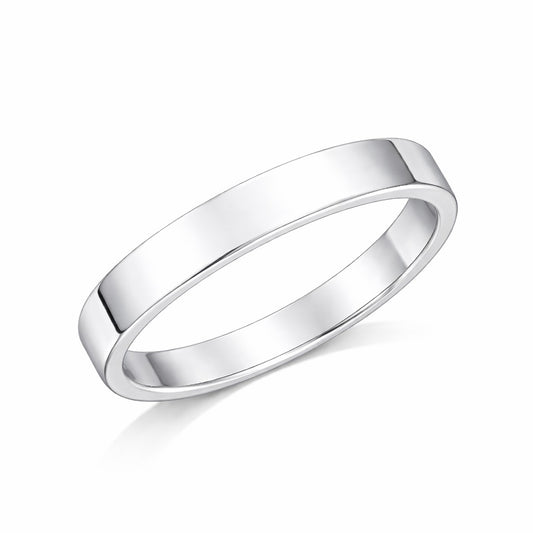 Flat Court - 5mm Plain Polished Flat Court Wedding Ring