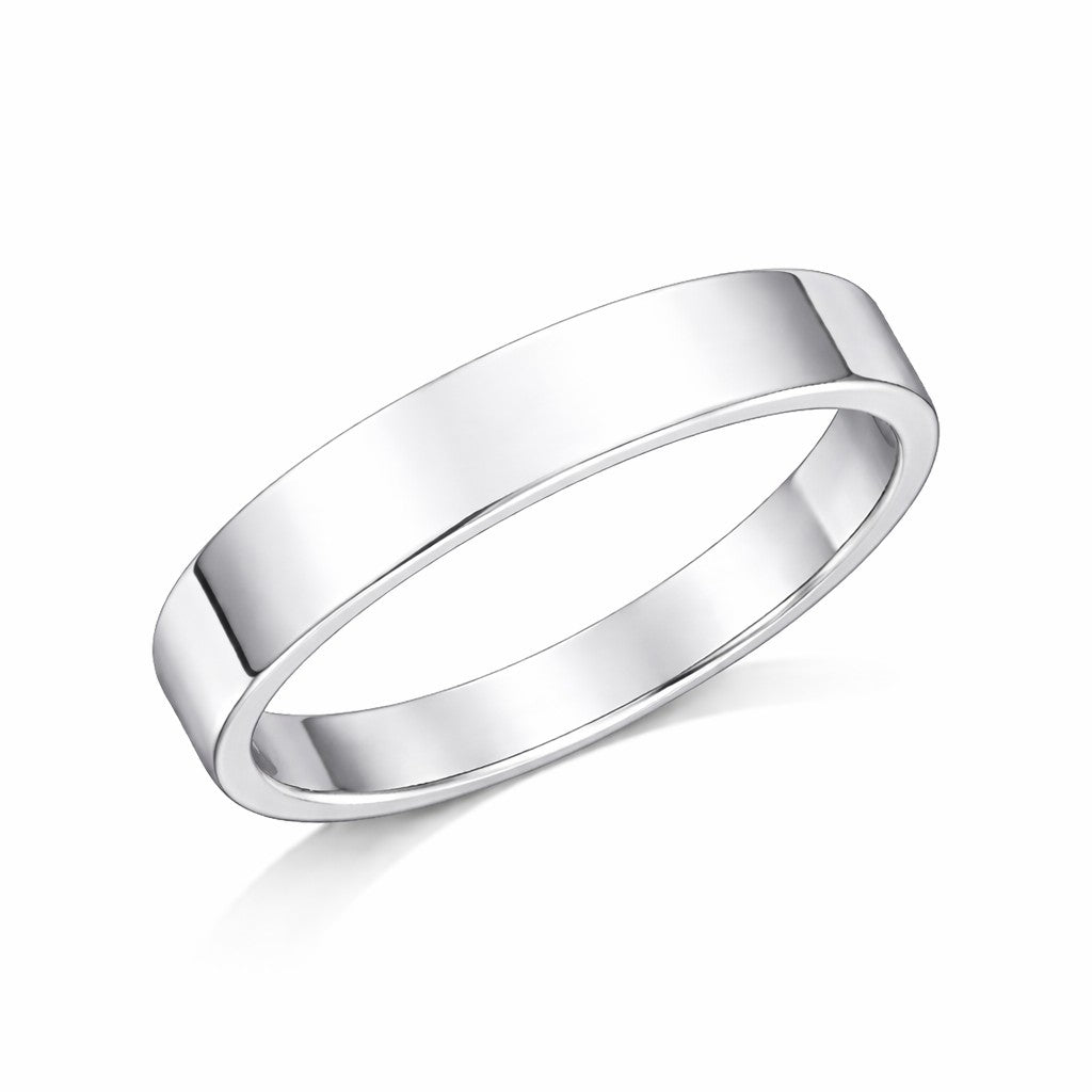 Flat Court - 6mm Plain Polished Flat Court Wedding Ring