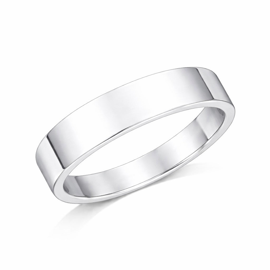 Flat Court - 8mm Plain Polished Flat Court Wedding Ring