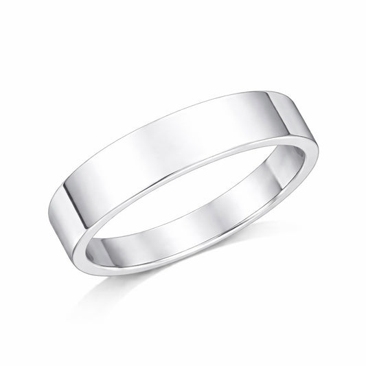 Flat Court - 8mm Plain Polished Flat Court Wedding Ring