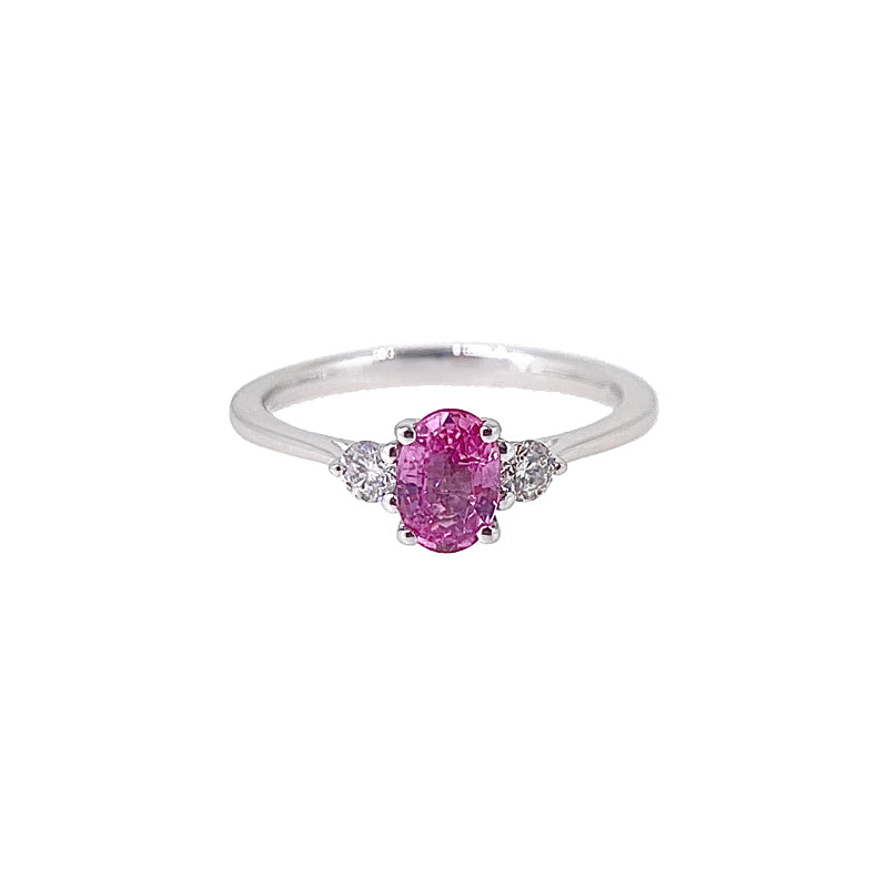 0.53ct Pink Sapphire & Diamond Trilogy Ring £1160.00